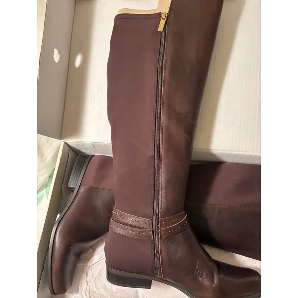 Bandolino Brown Knee High Riding Boots Women’s Leather Equestrian Style